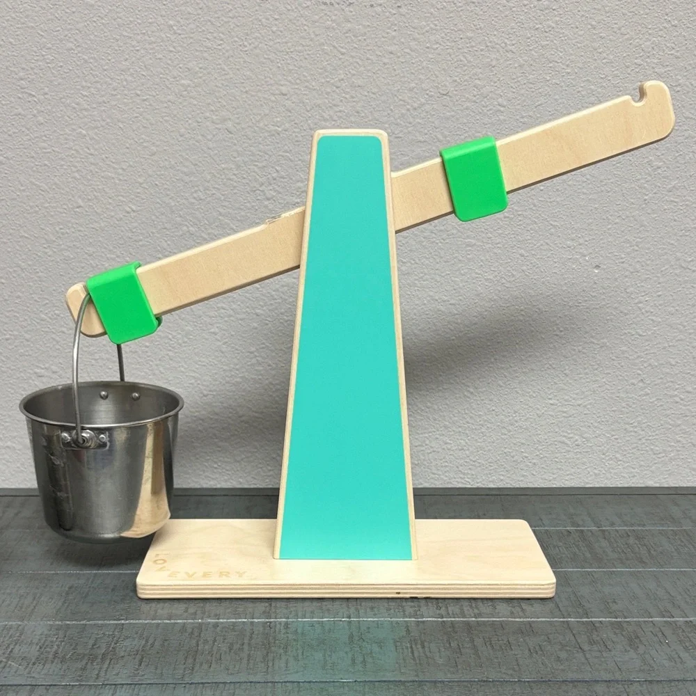 Lovevery Wooden Balance Scale Toy with Aqua Accent - Picture 4 of 6